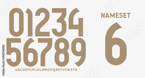 number set for jersey with modern and retro style	

