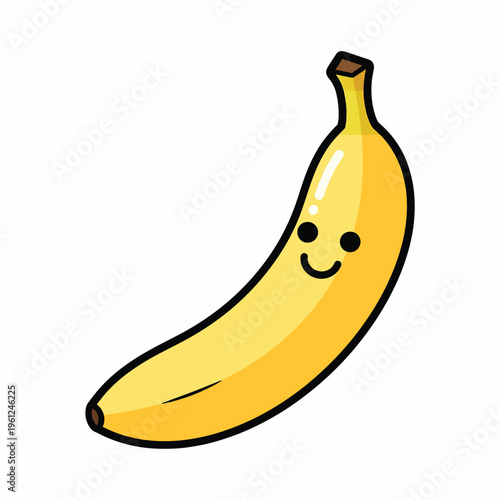 Smiling Cartoon Yellow Banana Fruit 3.
