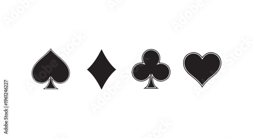 Symbols of card suits are shown in a horizontal line
