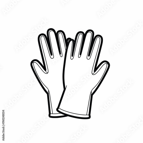 Two white protective work gloves.