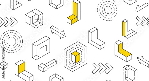 Geometric Shapes Pattern Abstract Background Geometric Forms and Arrows Pattern