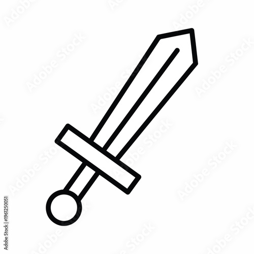 Sword Icon with Cross Guard.