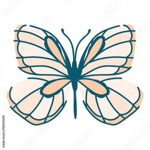 Aporia crataegi, a light hawthorn butterfly, is an insect native to Europe and Central Asia, in the flat style.