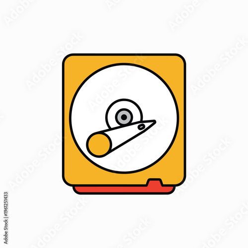 Yellow Hard Disk Drive Storage Device.