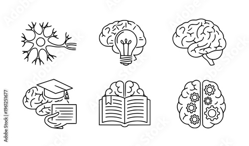 Linear Brain Icons – Editable Stroke Vector Collection