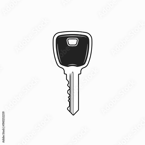 A single metal house key.