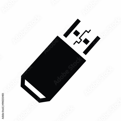 Black USB flash drive connector.