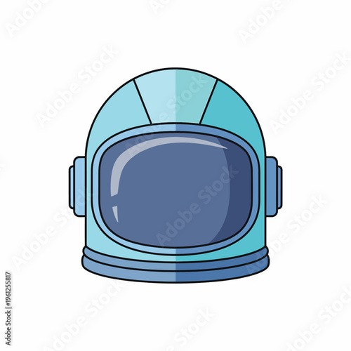 Astronaut helmet with visor down.