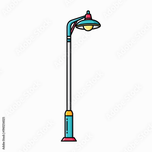 Colorful Street Lamp Post Illustration.