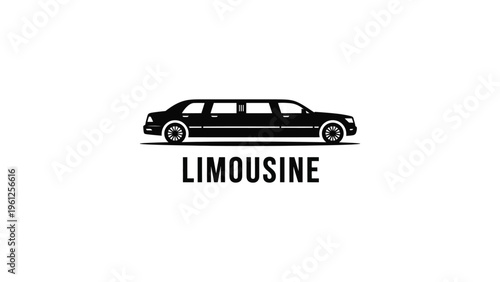 limousine car silhouette flat vector illustration luxury long vehicle side view transport icon isolated on white background modern design