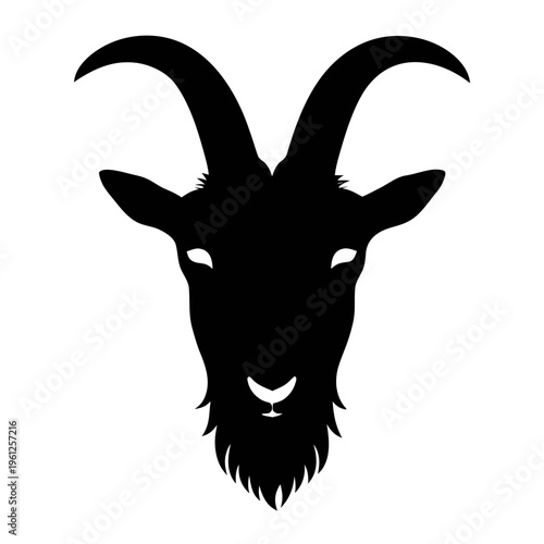 Goat head silhouette vector illustration for animal lovers and graphic designers looking for art