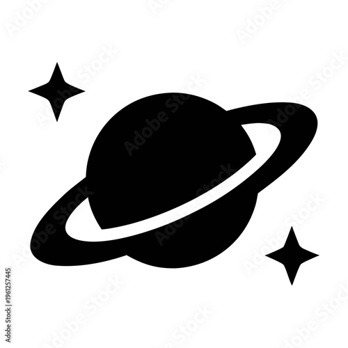 Planet saturn vector icon illustration graphic design astronomy space exploration outer space celestial bodies