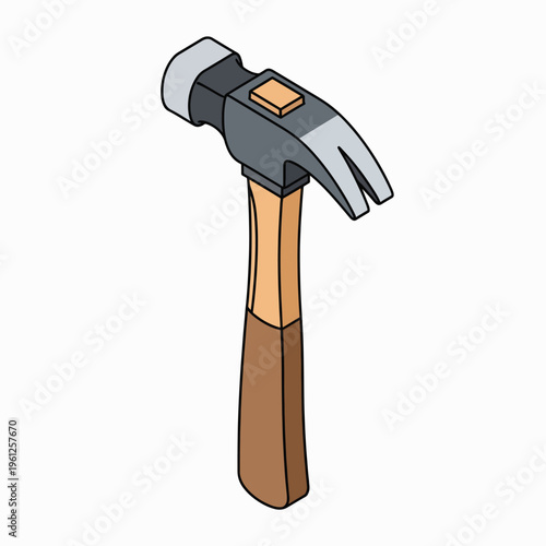 Hammer with wooden handle and metal 1.