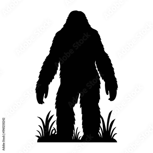 Bigfoot silhouette vector image for cryptozoology enthusiasts and sasquatch believers graphic design