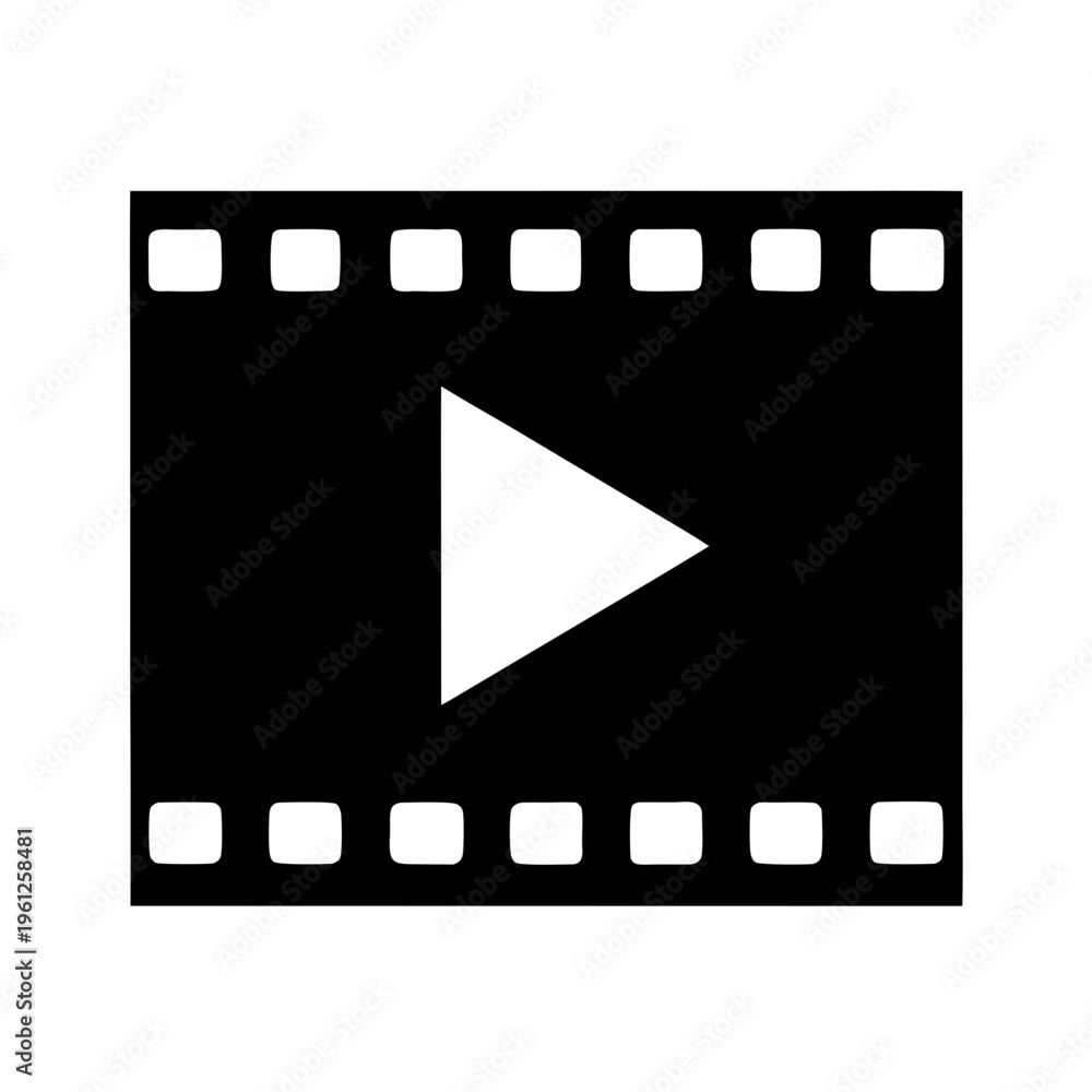 Fototapeta premium Video play button icon vector illustration for multimedia and film player interface design