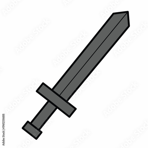 Gray sword with black outline.
