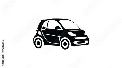 compact car silhouette flat vector illustration small city vehicle side view modern automobile icon isolated on white background design