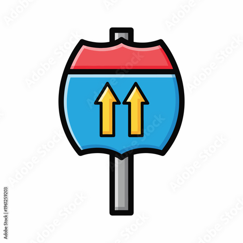 Traffic sign with two arrows pointing up.