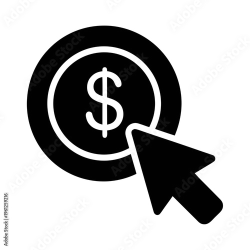 Click to pay dollar coin online payment method financial transaction e commerce concept vector