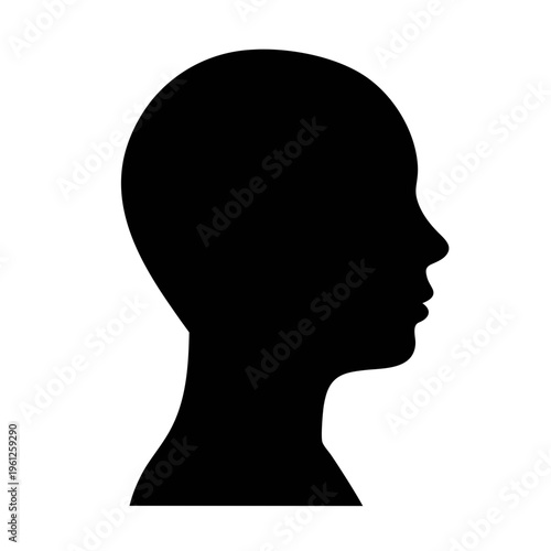 Black head silhouette profile vector graphic design template for free download and use in projects