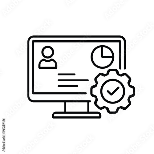 Admin Panel Icon – Dashboard Management and System Control Line Icon