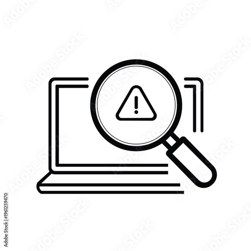 Malware Scan Icon – Virus Detection and System Protection Line Icon