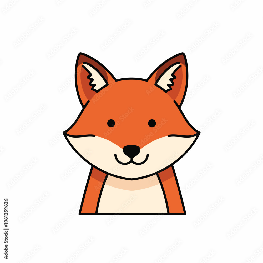 Obraz premium Smiling cartoon fox face closeup 5.