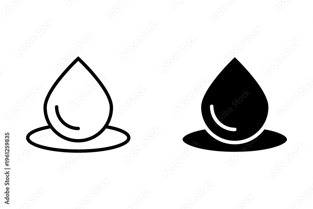 Fototapeta premium Raindrops icons designed in outline, line and stroke style