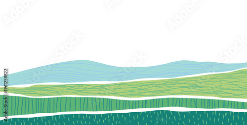 Corn field collage agriculture texture and abstract farm landscape. Asian countryside farm background. Panoramic meadow view