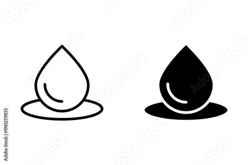 Raindrops icons designed in outline, line and stroke style