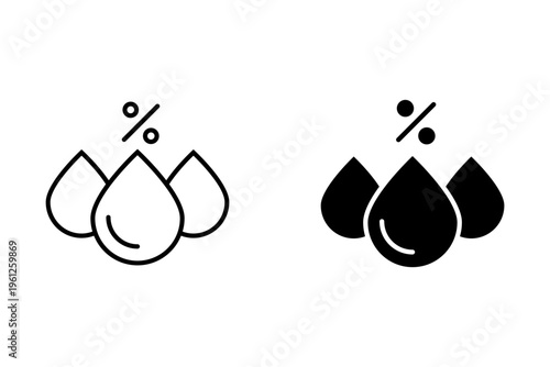 Humidity icons graphics set in on white background
