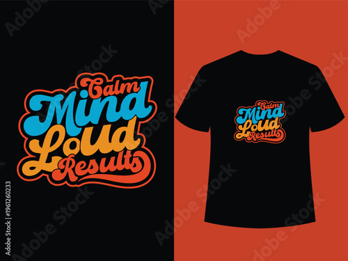 Minimalist motivational tee promoting focus and inner peace with powerful results, perfect for modern streetwear.