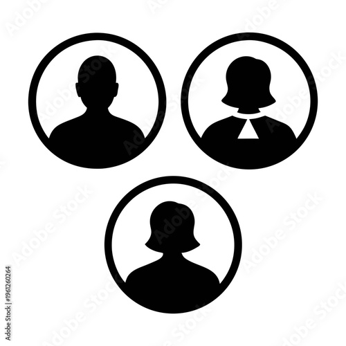 User profile icon set vector illustration of team members for social media and website designs