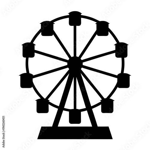 Ferris wheel silhouette illustration for amusement park ride attraction design and fairground fun vector image