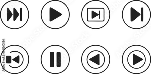 Black player on white background pause 1