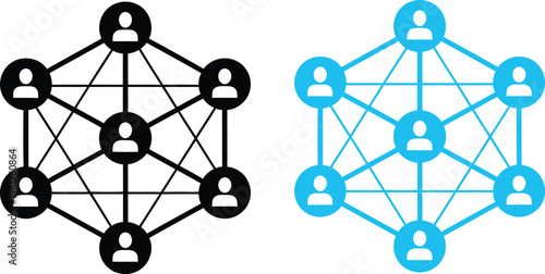 Network connection and communication concept with interconnected people icons