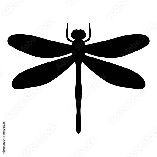 Dragonfly silhouette vector image for nature lovers and insect enthusiasts black and white art print