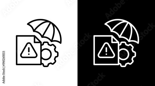 Risk Management Plan White Icon Set Design