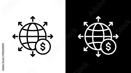 Business Expansion White Icon Set Design