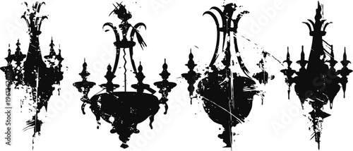 set of four antique wrought iron wall sconces in vintage elegant baroque