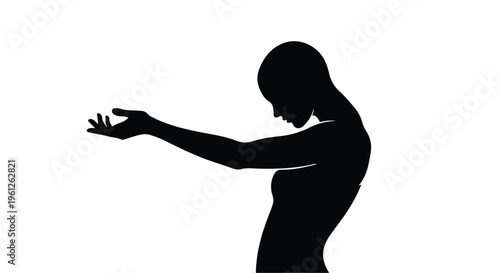 woman silhouette holding something in hand