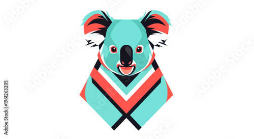 Stylized koala bear vector illustration on white background