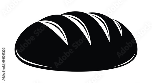 Simple black silhouette of a loaf of bread modern design silhouette