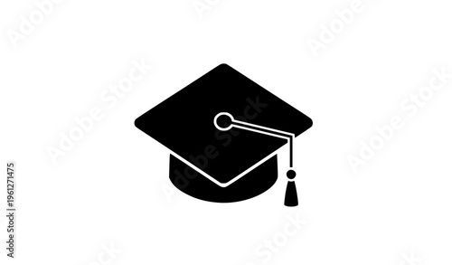 A minimalist vector graphic of a graduation cap icon