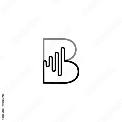 Stylized Letter B Play Button Loading Icon
