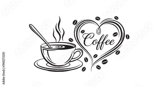 A minimalist black and white line art drawing of a woman wearing a wide brimmed summer sun hat