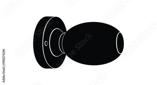 Black door knob against a white background a distinct silhouette