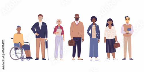 Diverse group of people standing together showcasing inclusivity and representation