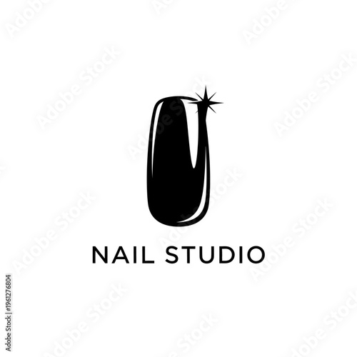 Nail studio logo with sparkle design.
