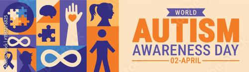 A vibrant graphic design for World Autism Awareness Day on April 2nd